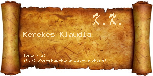 Kerekes Klaudia névjegykártya